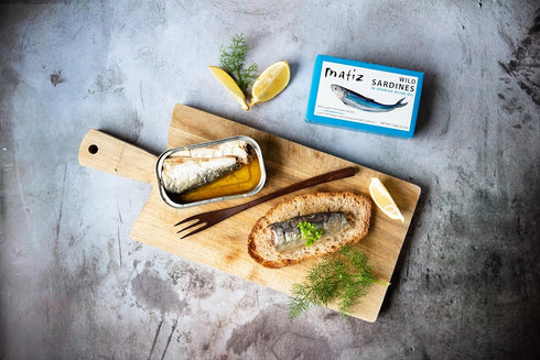 Matiz Sardines in Olive Oil, 4.2 Ounce Can, Spanish Gourmet Wild Caught Natural Fish for Tapas, Snacks, or Meals, Protein Rich, Sealed Freshness...