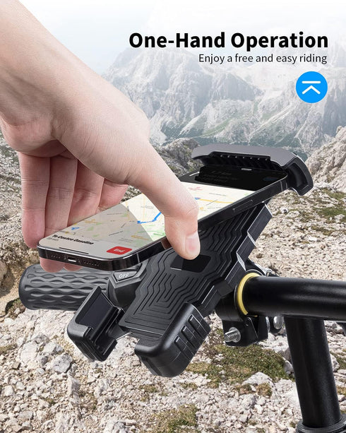 OQTIQ Dirt Bike Phone Mount, Motorcycle Handlebar Phone Mount Cell Phone Clamp, Scooter Phone Clip Compatible with iPhone 14/ iPhone 13 Pro Max, S...