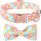 Dog Collar for Spring and Summer, Cotton Dog Collar with Bow with Safety Metal Buckle, Adjustable Puppy Collar for Small, Medium and Large Dogs L...