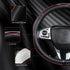 Steering Wheel Cover?Black with Red line?Anti-Slip, Safety, Soft, Sports Style, Leather Steering Wheel Cover, Adaptable to 14.5-15 inches Steering...