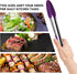 HOTEC Premium Stainless Steel Locking Kitchen Tongs with Silicon Tips, Set of 2-9" and 12" (Purple)...