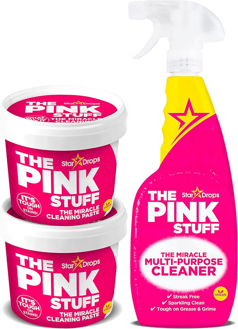 Stardrops - The Pink Stuff - The Miracle Cleaning Paste and Multi-Purpose Spray Bundle (2 Cleaning Paste, 1 Multi-Purpose Spray)...