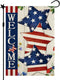 4th of July Garden Flag Welcome Stars Patriotic Striped Independence Day Flag Vertical Double Sided Patriotic Memorial Day American Veteran Holida...