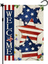 4th of July Garden Flag Welcome Stars Patriotic Striped Independence Day Flag Vertical Double Sided Patriotic Memorial Day American Veteran Holida...