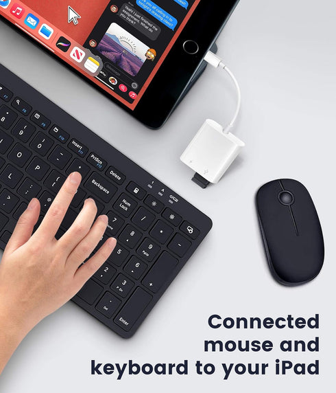 USB Adapter for iPhone/iPad, L?ghtn?ng to USB Female OTG Adpater,USB3 to iPad Adapter with Charging Port,Supports FlashDrives,MIDI,SD Card Reader ...