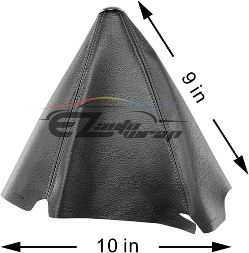 Universal Shift Knob Shifter Boot Cover Black with Blue Stitches PVC Leather MT at Sport PVC Leather...