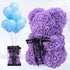 LINKLO Rose Bear Rose Teddy Bear -10 inch Artificial Rose Flower Bear, Gift for Wedding, Mothers Day and Anniversary, Including Transparent Gift B...