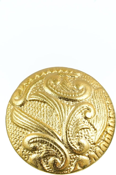 Mibo 6pcs Zinc Die Cast Shank Button - Textured Paisly Style Pattern - 36L(22mm) - Matte Gold, Matte Gold 36L, 7/8'' (22mm) / 36L (MIB_EX_K3611_MG...