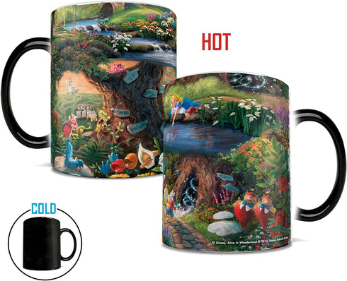 Morphing Mugs Disney - Alice in Wonderland - Thomas Kinkade - One 11 oz Color Changing Heat Sensitive Ceramic Mug – Image Revealed When HOT Liquid...