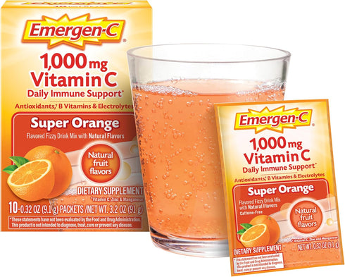 Emergen-C 1000mg Vitamin C Powder for Daily Immune Support Caffeine Free Vitamin C Supplements with Zinc and Manganese, B Vitamins and Electrolyte...