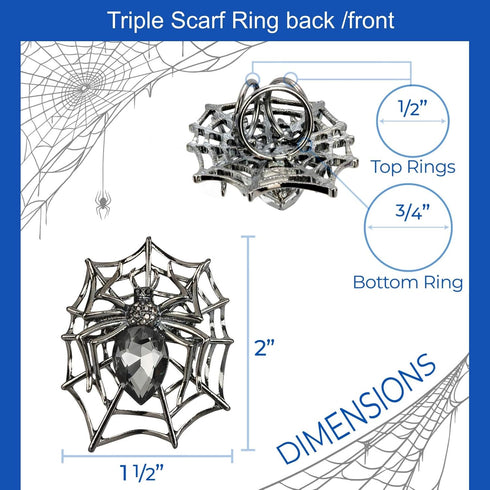 Scarf Ring Spider Gifts for Women, Diamante Scarf Jewelry Clip Accessory in Gift Box, Dress Shawl Pin, Rhinestone Brooch Jewelry for Scarf, Fashio...