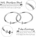Keklle Stainless Steel 4 Pairs Clip On Hoop Earrings for Women Men Non Pierced Earrings (A:Silver-Tone)...
