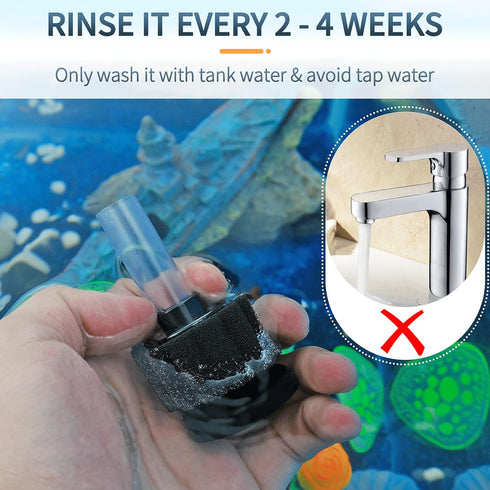 Pawfly Aquarium Nano Bio Sponge Filter Quiet Betta Fry Shrimp Foam Filter Kit with Airline Tubing for Small Fish Tank up to 3 Gallon, 3 Pack...