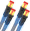 Snowkids Cat 8 Ethernet Cable 6.6 FT 2 Pack, High Speed 40Gbps,2000Mhz Braided High Duty LAN Cable,Gold Plated RJ45 Connector,S/FTP Shielded Flat ...