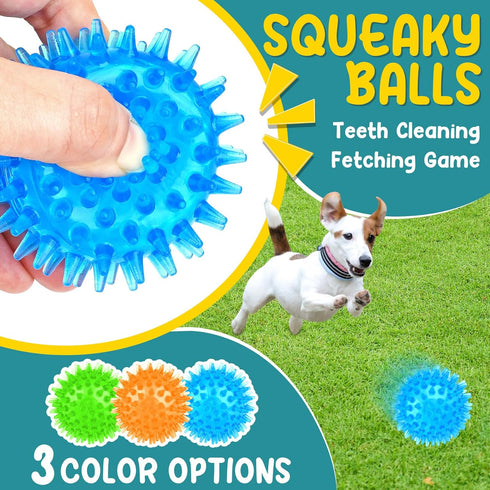 Puppy Toys Dog Balls, 5 Pack Interactive Dog Toys, 2.5" Squeaky Balls and Treat Balls, Dog Puzzle Toy for Teething Small Dogs and IQ Training...