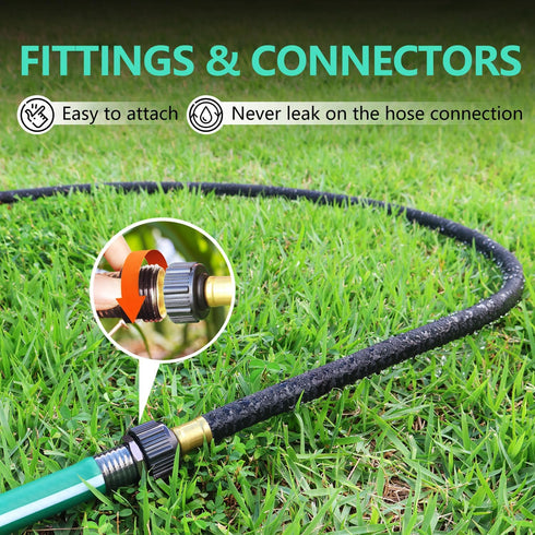 1/2’’ Soaker Hose 10 Ft 15Ft, Soaker Hose for Foundation Watering, Garden Soaker Hose 25 Ft 50 Ft 100 Ft Drip Hoses for Garden Drip Garden Hose Ir...
