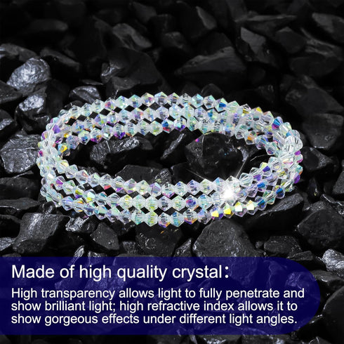 HANGINTHERE 3 Pcs 4mm Austrian Crystal Stretch Bracelets Set for Women,Boxed,Stackable Gift Bracelets for Birthdays, Mother’s Day...