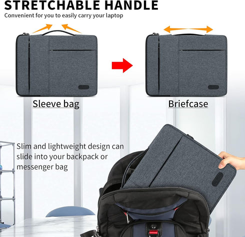 Laptop Sleeve Case 13.3-14 Inch Waterproof Durable 360 Protective Carrying Case Handle Bag Compatible with MacBook Air/Pro HP ThinkPad Notebook La...