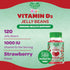 Vitamin D3 Jelly Bean Gummies for Kids, 25mcg/1000 IU Vitamin D, Nutritional Vegetarian Supplements, 120 Strawberry Blast Jelly Beans, Kosher...