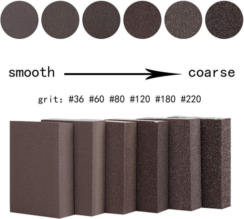 220 Grit Wet Dry Sanding Sponge Buffing Diamond Polishing Pads Hand Sanding Tool 6pcs...