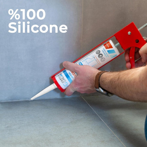 Adhesive Guru All Purpose Clear Silicone Sealant Waterproof 10.15 fl.oz, 100% Silicone Caulk, Weatherproof & Flexible Adhesive Sealant for Indoor ...