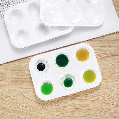 10 Pcs Plastic Paint Tray Palettes, Paint Tray Palettes for Painting Tray, Rectangular White Paint Palette Tray,Watercolor Oil Paints Acrylic Pale...