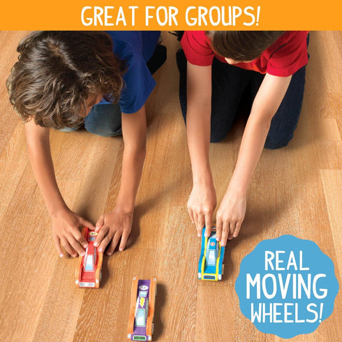 Made By Me Build & Paint Your Own Wooden Cars - DIY Wood Craft Kit, Easy to Assemble and Paint 3 Race Cars – Arts and Crafts Kit for Kids Ages 6 a...