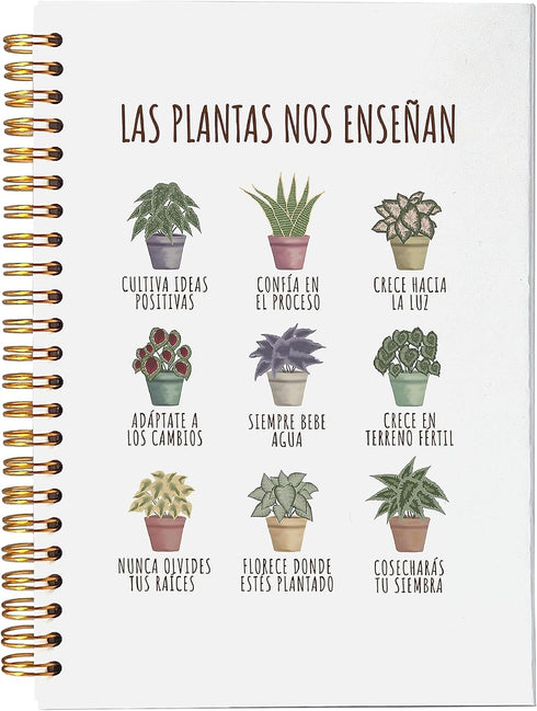 Mental Health What Plants Teach Us Spanish Potted Plant Spiral Notebook Journal 5.5 x 8.3 inches,Psychology Lined Hardcover Spiral Notebook,Mental...
