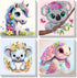 MISCER 4 Pack Animals Paint by Numbers for Kids Adults, Cartoon Paint by Number Kits for Kids, DIY Animals Oil Painting Suitable for Home Decorati...