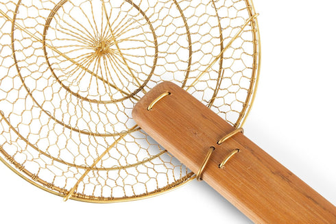 Craft Wok Small 6-Inch Brass Mesh Strainer/Spider Skimmer Zhao Li, Robust & Elegant Kitchen Tool for Frying & Straining, Authentic Oriental Cookwa...