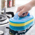 Ultimate Kitchen Cleaning Brush Set (2-Pack) with Handle - Pot Washing Sponge, High-Density Thick Scouring Pad, Sponge Block, Ceramic Tile Wall Cl...