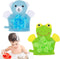 2 Pcs Bath Mitt Washcloths Gloves, Cute Cartoon Exfoliating Glove Body Scrubber, Gentle Soft Scrub Bath Loofahs Sponges for Kids Shower Washing (B...