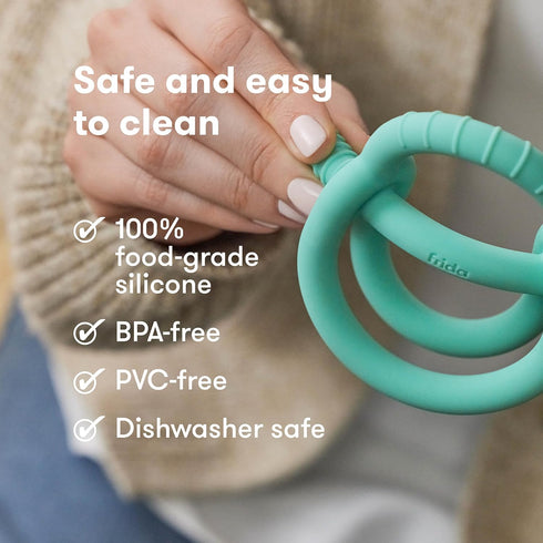 Frida Baby Get-A-Grip BabyTeether for Teething Relief | 100% Food-Grade Silicone Teething Toys for Baby 0-6, 12, 18 Months Infant, BPA-Free, PVC-F...