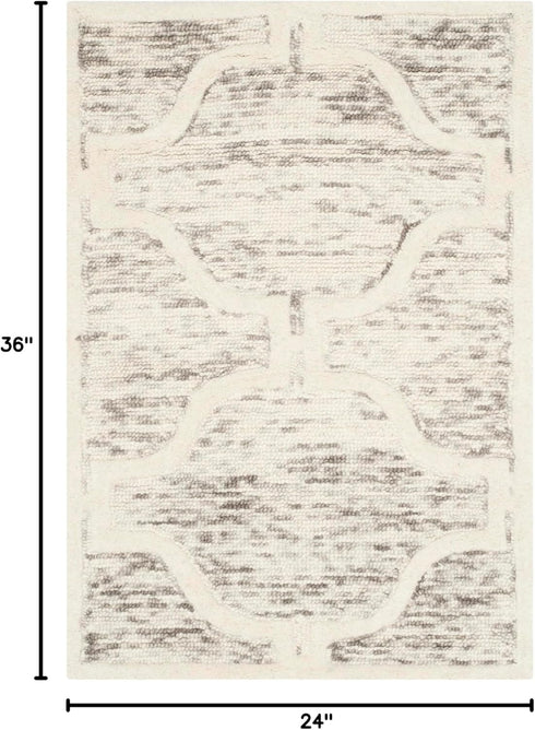 SAFAVIEH Cambridge Collection Accent Rug - 2' x 3', Light Brown & Ivory, Handmade Moroccan Distressed Wool, Ideal for High Traffic Areas in Entryw...