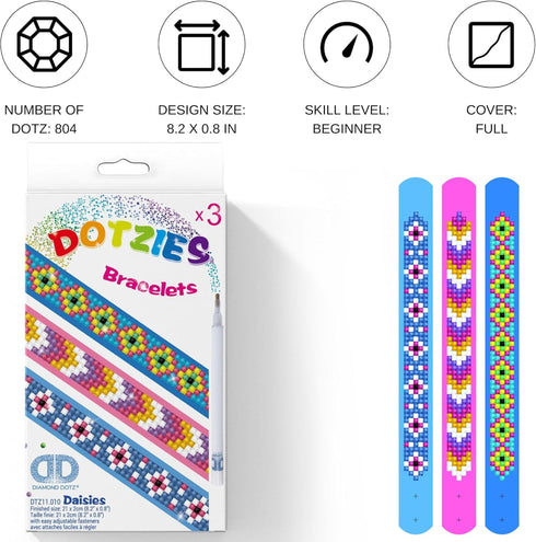 DIAMOND DOTZ Dotzies - Daisies Diamond Painting Kits for Kids - Diamond Art Kits a Relaxing Creative Craft Kit with Dotz Gems...