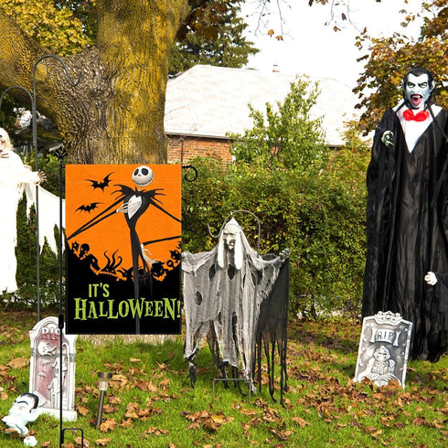 Sunwer It's Halloween Garden Flag The Nightmare Before Christmas Jack Skellington Party Decoration Outdoor Front Lawn Yard Patio Decor Supply- 12....