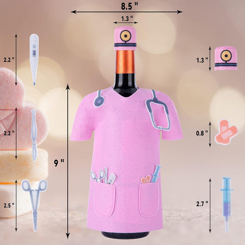 Nurse Gifts,Christmas Gifts for Nurses,Cool Gifts for Nurses,Nurse Wine Gift Bag,Nurse White Coat Ceremony Gifts,Wine Bottle Nurse Coat,Doctor Coa...