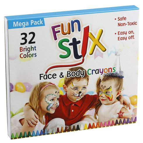 Dress-Up-America Face Paint Crayon Kit - Safe, Non-Toxic, Face and Body Paint Crayons Made in Taiwan - Halloween Makeup Face Painting Kit for Kids...