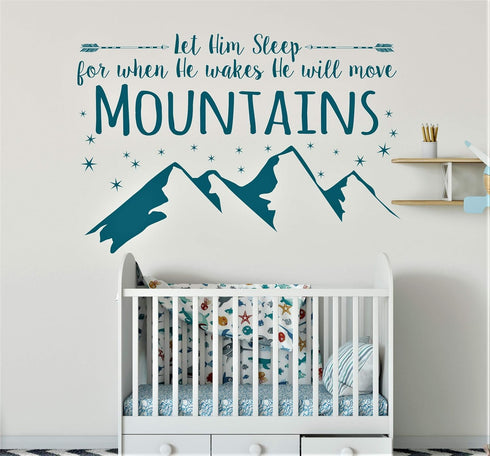 Let Him Sleep for When He Wakes - Baby Boy Nursery Decal | 22x32 Inches | Peel and Stick Wall Decal...