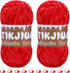 7OZ Red Chenille Yarn for Crocheting, Chunky Chenille Yarn with Crochet Stitching Markers, Chenille Yarn Chunky for Sweater Pillow Blanket Scarf W...