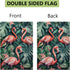 Flamingo Garden Flag, Pink Flower Tropical Palm Tree Flag, 12x18 Inch Double Sided Burlap, Welcome Summer Garden Flags, Porch Lawn Flag, Outdoor Y...