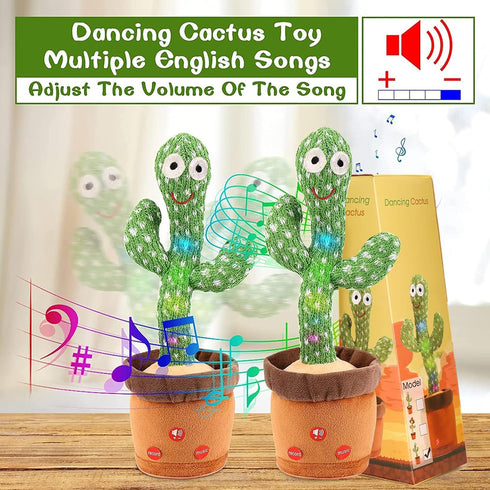 Emoin Dancing Cactus Baby Toys, Talking Cactus Toys Repeats What You Say Baby Boy Toys, Dancing Cactus Mimicking Toy with LED English Sing Talking...