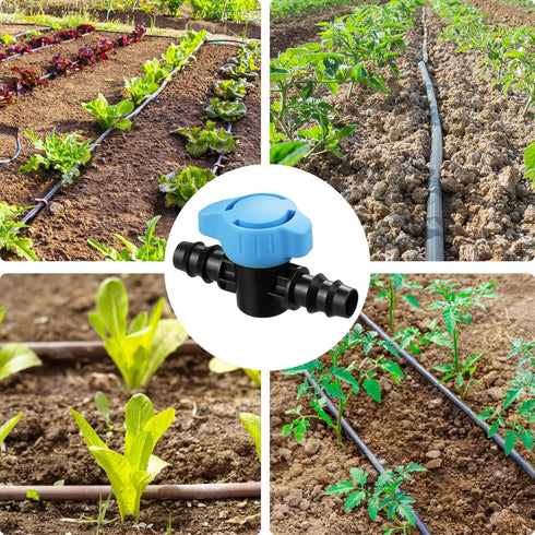 1/2 Inch Drip Irrigation Barbed Valve: 3 Pack 1/2" Shut Off Valves Male x Male for 1/2 Inch Drip Irrigation Tubing (.570-.620" ID) Switch Valves f...