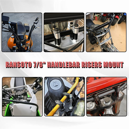 RANSOTO 7/8" Handlebar Risers Mount Clamp Handle Bar Riser 30mm Height Compatible with Kawasaki Honda Suzuki ATV Dirt Bike Yamaha MT-07 MT-09...