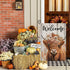 Welcome Fall Garden Flags for Outside Decorations, Thanksgiving Highland Cow with Flowers Maple Leaves Small Yard Flag, Harvest Autumn Seasonal Fa...
