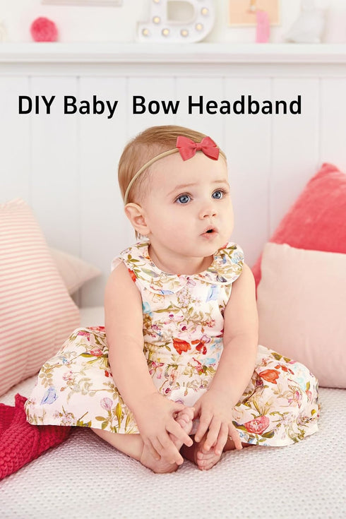 Qearl 60 Pack Soft Stretchy DIY Nylon Headbands Hair Bands Bows DIY Accessory for Newborn Baby Girls with Box...
