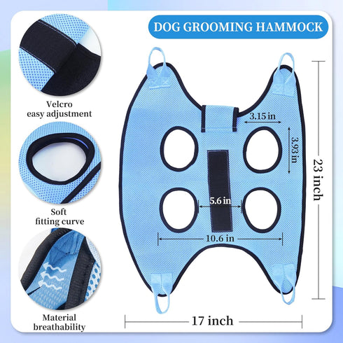 Dog Grooming Hammock for Nail Trimming Pet Hammock for Small Dogs with Security Strap Cat Sling for Nail Clipping with Clippers Nail File and Pet ...
