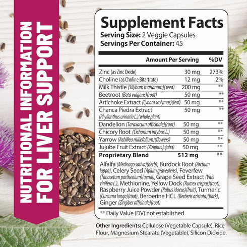 Advanced Liver Cleanse Detox & Repair Formula for Adult with Milk Thistle, Organic Liver Detox & Support Supplement for Men and Women, 90 Pills Li...