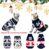 Vehomy 2Pcs Pet Puppy Christmas Sweaters Cat Sweater Kitten Knitwear Dog Xmas Clothes Navy Blue and Christmas White Sweaters with Reindeers Snowfl...