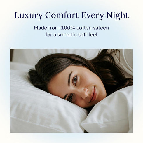 California Design Den Standard Queen Size Pillowcase Set - 400 Thread Count, 100% Cotton Sateen, Set of 2 Pillow Covers, Breathable, Cooling, Soft...